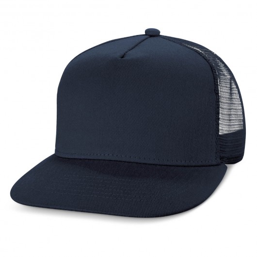 Navy Camaro Flat Peak Trucker Caps